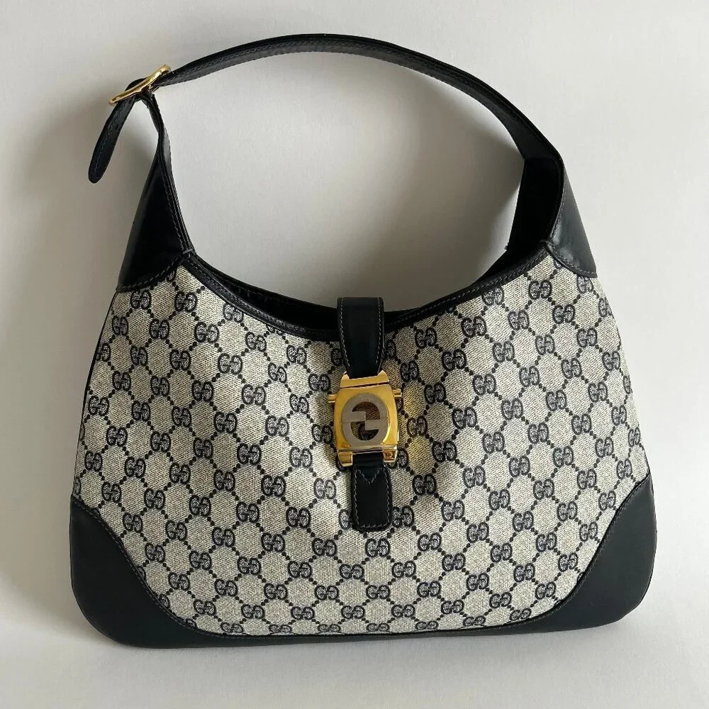 VINTAGE GUCCI MONOGRAM JACKIE BAG - Picture 1 of 11